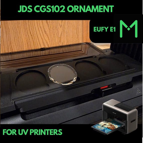 EUFY E1 UV jds CGS102  Ornament UV printing, Ornament Jig, Ornament Tag template
