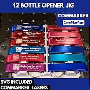12 Aluminum Bottle Opener Jig, Spoon Jig, 3D Printed Jig, xTool Fiber Laser Jig, Fiber Jig, Commarker Jig, Commarker fixture