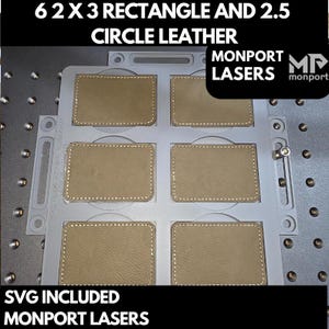 6  2 X 3  rectangle and 2.5 Circle Leather Patch Jig, 3D Printed Jig, xTool Fiber Laser Jig, Fiber Jig, Leather patch