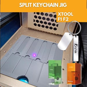 Keychain Laser Engraving Jig, Two Piece Keychain Blank Alignment Fixture, xTool F2 F1, Xtool F2