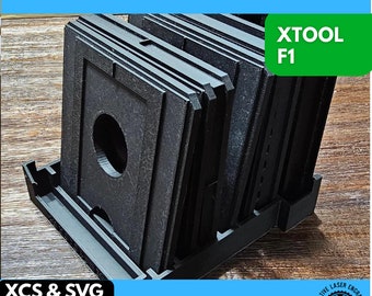 xTool F1 Laser Jig Caddy, 3D Printed Jig, xTool Fiber Laser Jig, Laser Jig, Laser Template, Fiber Jig, 3D Jig, XCS File, F1 Laser Fixture