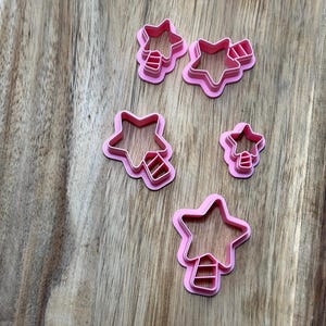 3D Printed North Star Earrings, Polymer Clay Cutters, North Star Cutters, 3d Printed Jewelry, 3d printed, Cute Cutters, Christmas Cutters,