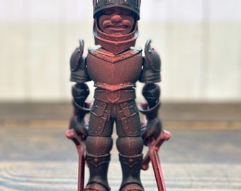 Flexi Knight 3D Printed Articulated Figure, Medieval Knight Toy, Desk Companion, Fidget Toy, Fantasy Collectible, Articulated Knight Figure