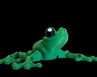 Flexi Frog, Frog and toad print, Frog Figure, Frog print, Articulated Frog, frog desk decor, flexi frog, Flexi Factory,