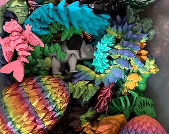 3D Printed Mystery Box: Unique Robot, Dinosaur & Dragon Surprises