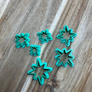 3D Printed North Star Earrings, Polymer Clay Cutters, North Star Cutters, 3d Printed Jewelry, 3d printed, Cute Cutters, Christmas Cutters,