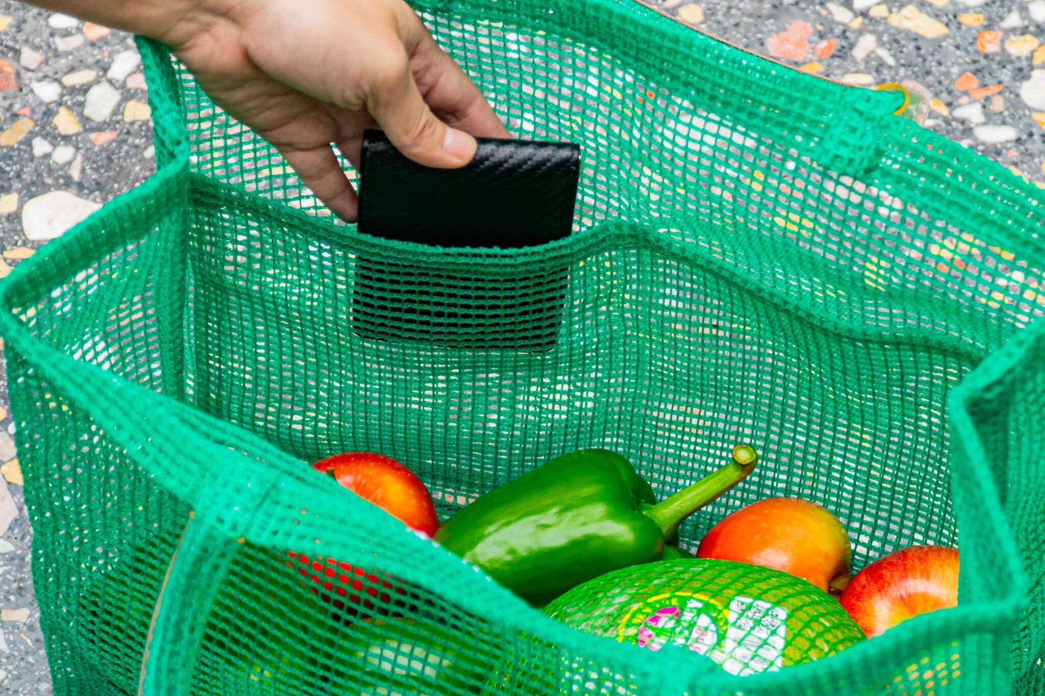 Vietnamese Eco Plastic Shopping Bag Made From Fish Mesh Beach Bag