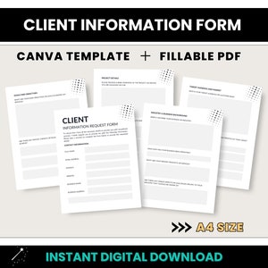 Client Information Form, New Client Intake Form, Client Onboarding ...