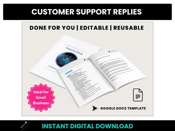 Customer Support Replies: Google Docs Template (Digital Download)