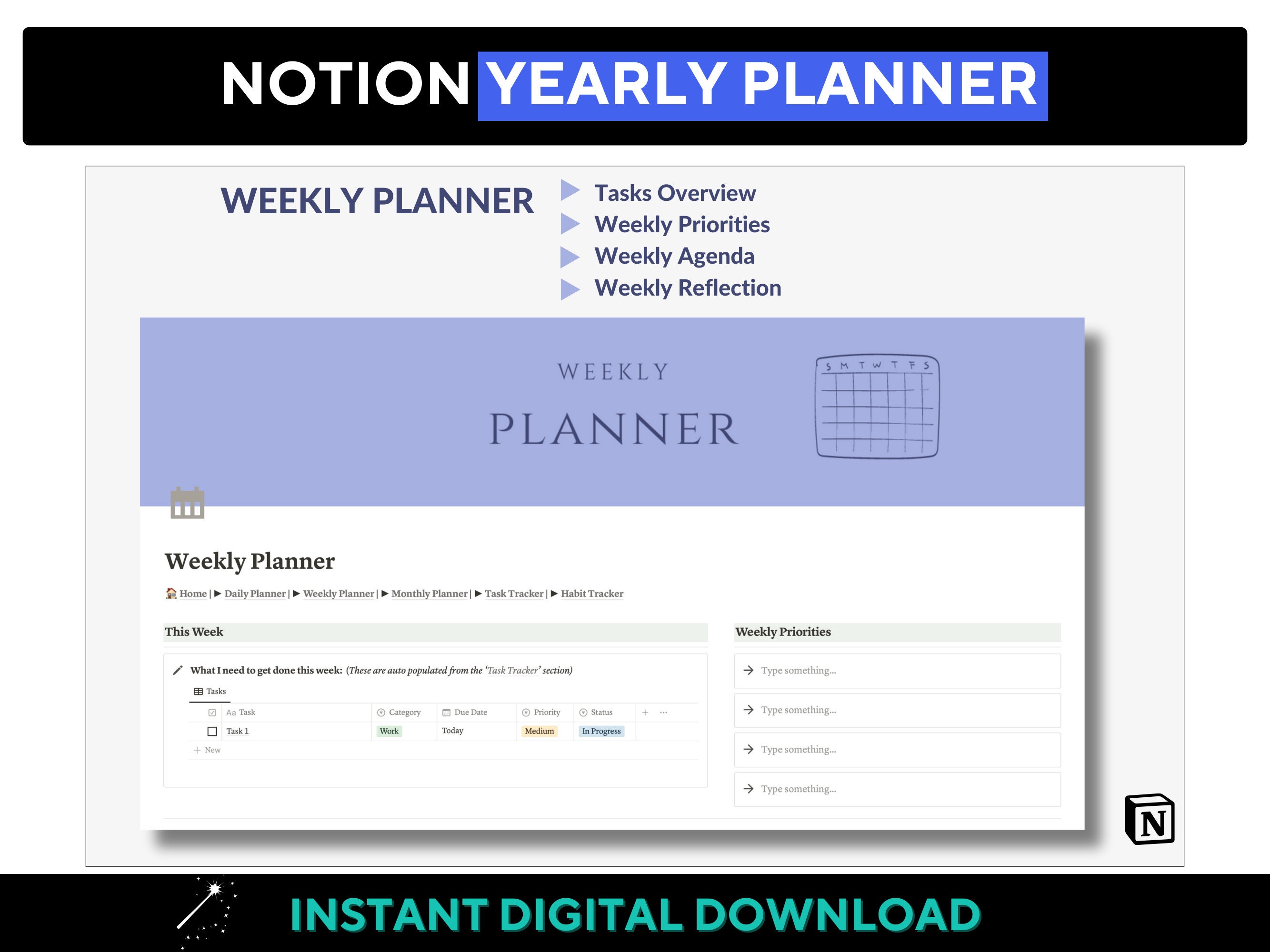 Yearly Planner Notion Template Notion Daily Planner Weekly Planner Yearly Planner Notion Template Notion Daily Planner Weekly Planner
