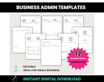 Business Admin Templates Bundle, Small Business Documents, Invoice, Expense and Receipt Templates, New Business Starter Google Docs Template