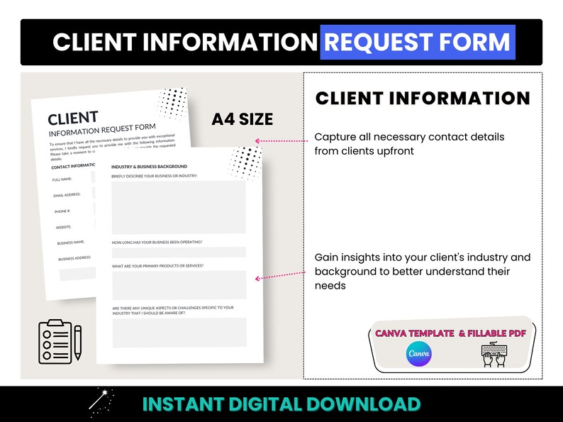 Client Information Form, New Client Intake Form, Client Onboarding ...