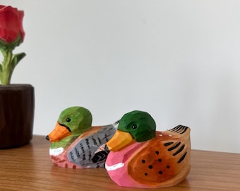 Adorno de pato de madera, adorno de pato para boda, aniversario de compromiso, adorno de pastel de pato, adornos para pastel de boda, regalo de boda