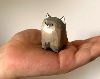 Wooden Wolf Sculpture,Christmas Gifts,Wolf Ornaments,Gift For Her,Wolf Figurine,Desk Decor,Wolf Lover Gift,Birthday Gift,Mother's Day Gifts