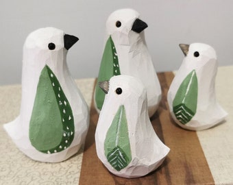 Handgemaakte houten snijwerk vogels sculptuur handgesneden houten vogel beeldje kerstcadeau houten standbeeld kamer decor home decor mollige vogel