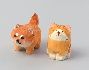 Figura de gato de madera hecha a mano, decoración de escritorio, regalo para amantes de los gatos
