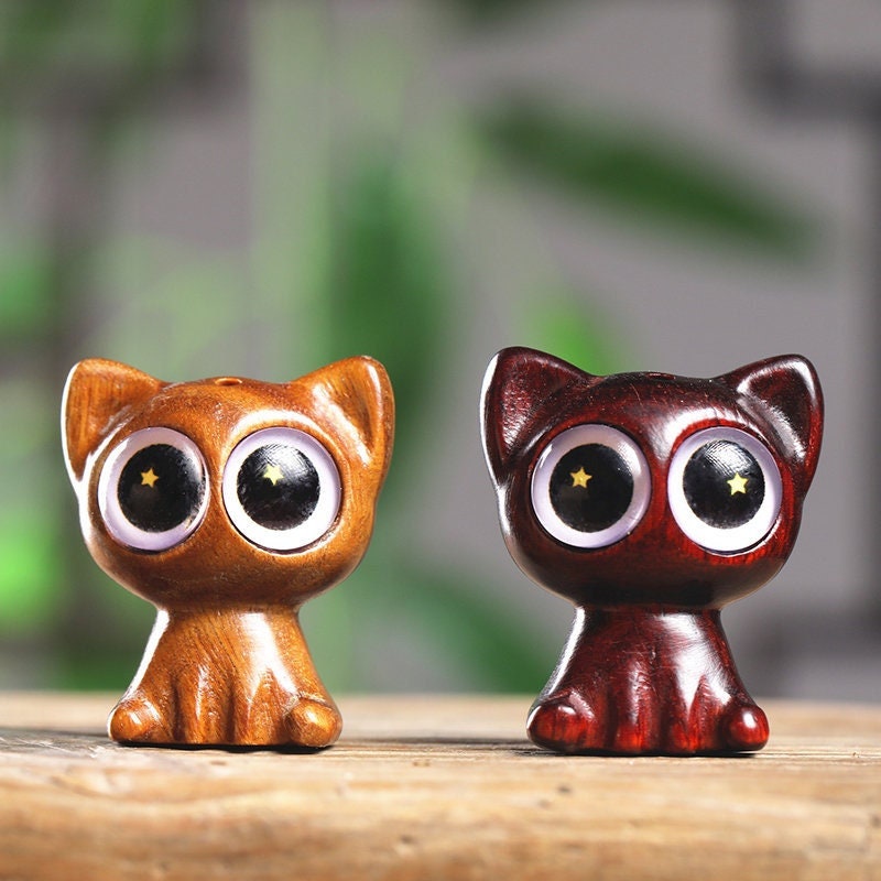 Hand Carv Wooden Cat,Wooden Sculpture,Christmas Gifts,Cat Ornaments,Gift For Her,Cat Figurine,Desk Decor,Cat Lover Gift,Birthday Gift