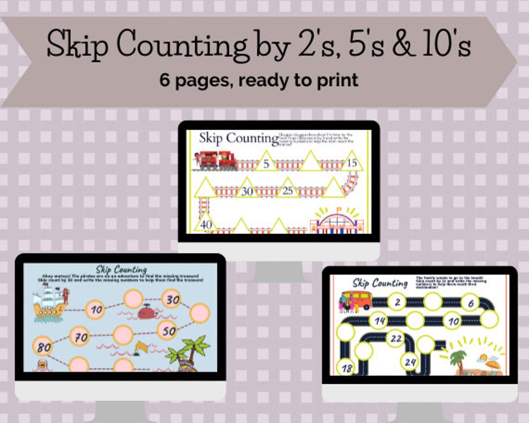 Skip Counting Math Worksheets 1st Grade Homeschool Printable