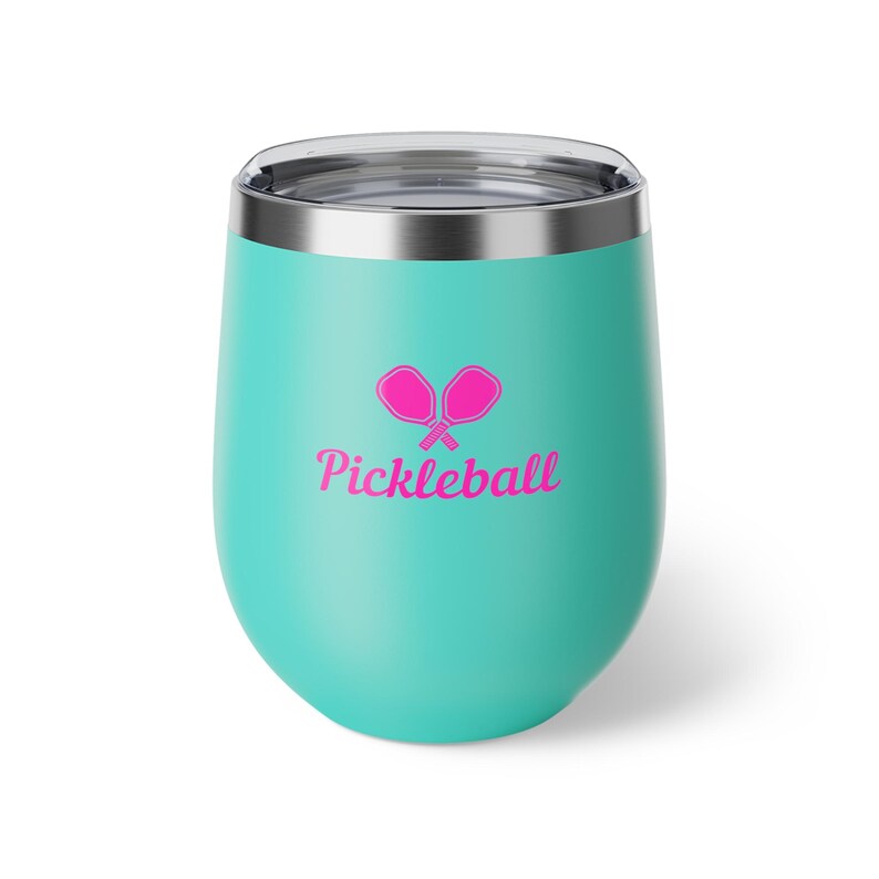 Bicchiere da vino Pickleball, regalo per la mamma, tazza isolata da 12 once, regalo per la mamma, regalo per lei, bicchiere da vino in acciaio inossidabile immagine 2