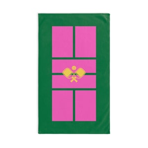 Women's Pickleball Towel | Pickleball Court Sport Towel | Pink and Green Pickleball Gifts