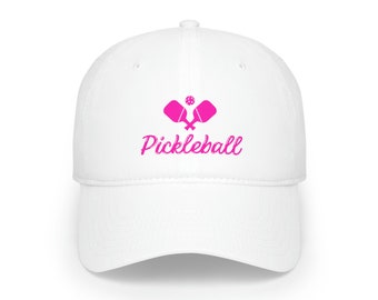 Pickleball Hat For Women | Bright Pink Paddles Embroidered Design | Women's Low Profile Baseball Cap | Gift for Her, Mom, Grandma, Team