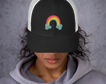 Damen Pickleball Regenbogen Niedliche Fernlasterkappe, Pickleball Liebhaber Hut, Pickleball Spieler Geschenk