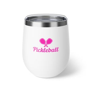 Bicchiere da vino Pickleball, regalo per la mamma, tazza isolata da 12 once, regalo per la mamma, regalo per lei, bicchiere da vino in acciaio inossidabile immagine 3