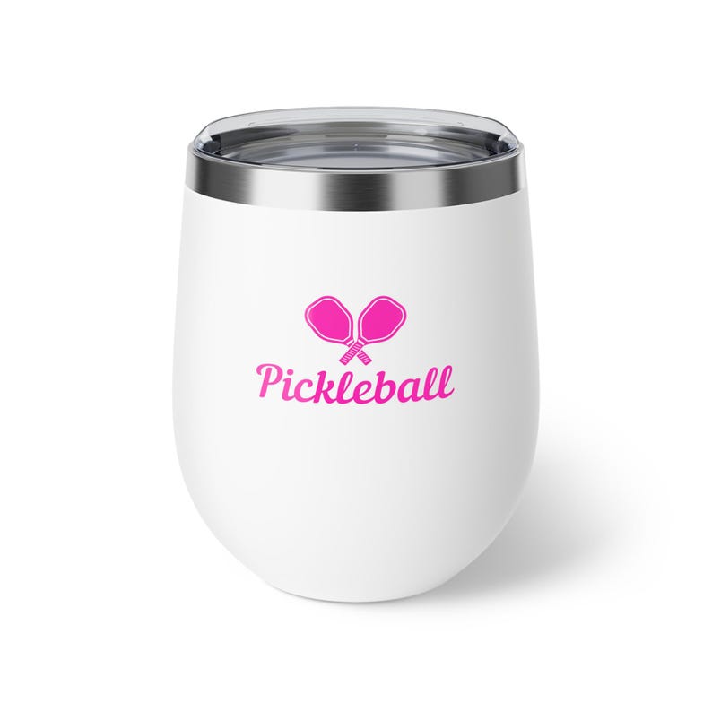 Bicchiere da vino Pickleball, regalo per la mamma, tazza isolata da 12 once, regalo per la mamma, regalo per lei, bicchiere da vino in acciaio inossidabile immagine 3