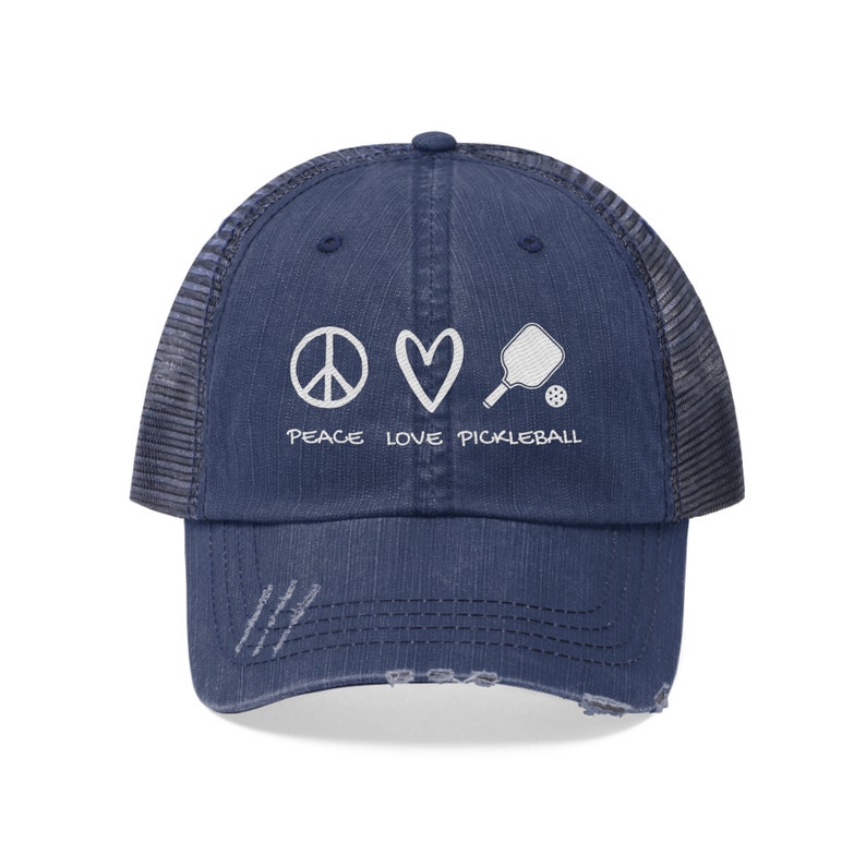 Peace Love Pickleball Trucker Hat Unisex Breathable Mesh Etsy