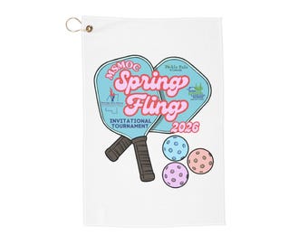 Asciugamano sportivo con logo del torneo di pickleball MSMOC Spring Fling 2026