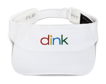 Pickleball Visor | Unisex Embroidered "Dink" Low Profile Sports Sun Visor | 3 Color Options Black, Navy or White | Pickleball Player Gift
