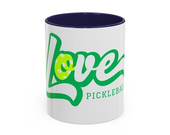 Pickleball Love Mug - Fun Accent Coffee Cup for Sport Lovers, Perfect Gift for Players, Sports Enthusiasts, Weekend Mornings, Unique Item