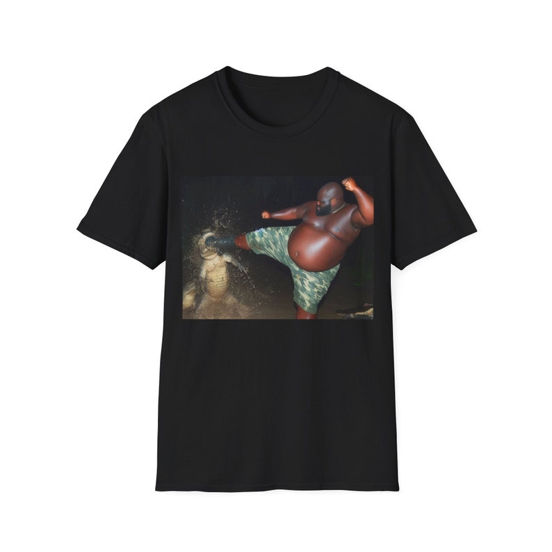Florida Man Kicking Crocodile T-Shirt, Humor T-shirt, Funny Gift, Funny Meme shirt, Unisex Offensive T-Shirt, Funny T-Shirt, Alligator Shirt image 1