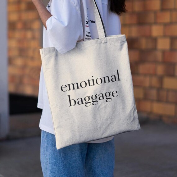 Borsa tote con bagaglio emozionale, borsa tote divertente, borsa