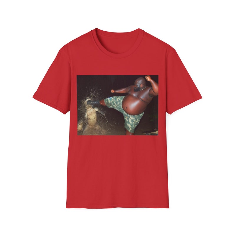 Florida Man Kicking Crocodile T-Shirt, Humor T-shirt, Funny Gift, Funny Meme shirt, Unisex Offensive T-Shirt, Funny T-Shirt, Alligator Shirt image 3