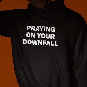 Praying On Your Downfall Hoodie, Funny Hoodie, Funny Gift, Hoodie For Friend, Edgy Hoodie, Gen Z Hoodie, Funny Gag Gift