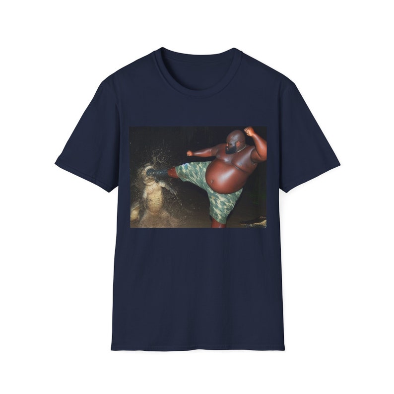 Florida Man Kicking Crocodile T-Shirt, Humor T-shirt, Funny Gift, Funny Meme shirt, Unisex Offensive T-Shirt, Funny T-Shirt, Alligator Shirt image 2