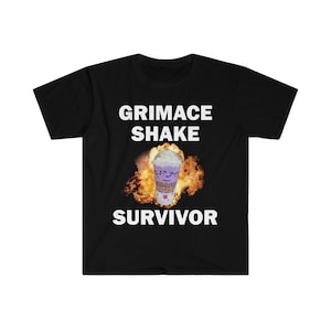 Grimace Shake Survivor T-Shirt, Humor T-shirt, Funny Gift, Funny Meme shirt, Unisex Offensive T-Shirt, Funny T-Shirt, Satire Shirt