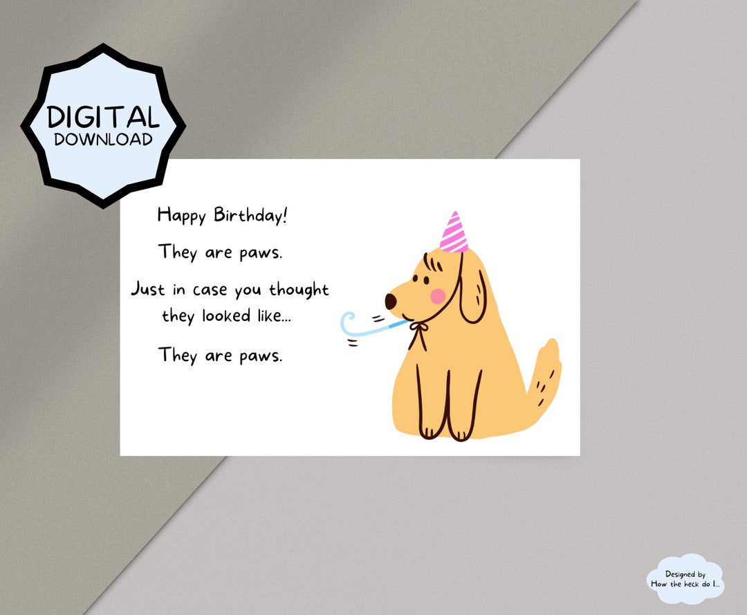 Printable Birthday Greeting Card Instant Download 7x5 Inch Cards for ...