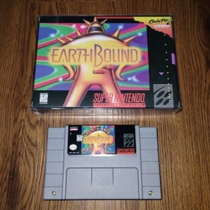 EarthBound Game Cartridge With Box Nintendo SNES NTSC Usa Console RPG Cart