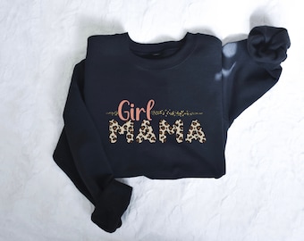 Sweat-shirt Girl Mama | Chandail-cadeau de la fête des mères | Cadeau de douche de bébé | Maman To Be Cadeau