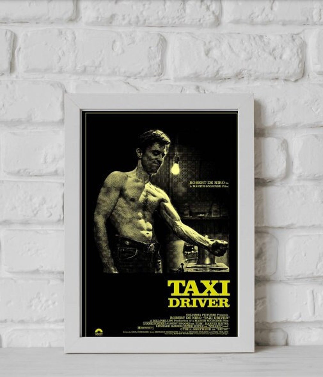 Black And White Taxi Driver Poster With Robert De Niro Directed By black-and-white-taxi-driver-poster-with-robert-de-niro-directed-by