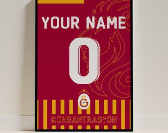 Customizable Galatasaray Football Jersey Frame | Digital Printable Material