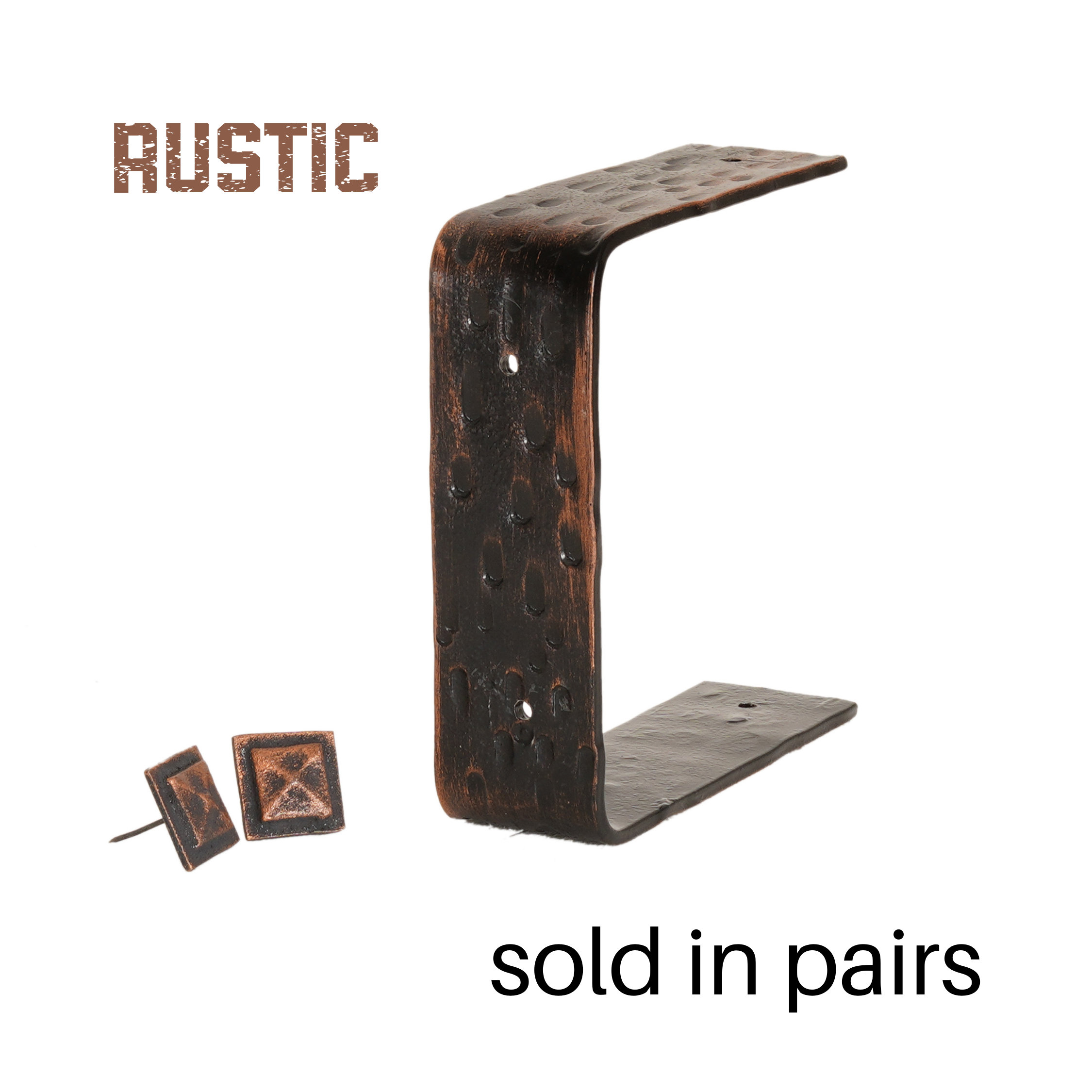 A pair of hand rustic iron mantel bracket, Decorative fireplace