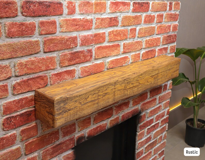 Fireplace Mantel Floating Shelf Rustic Wood Distressed Etsy