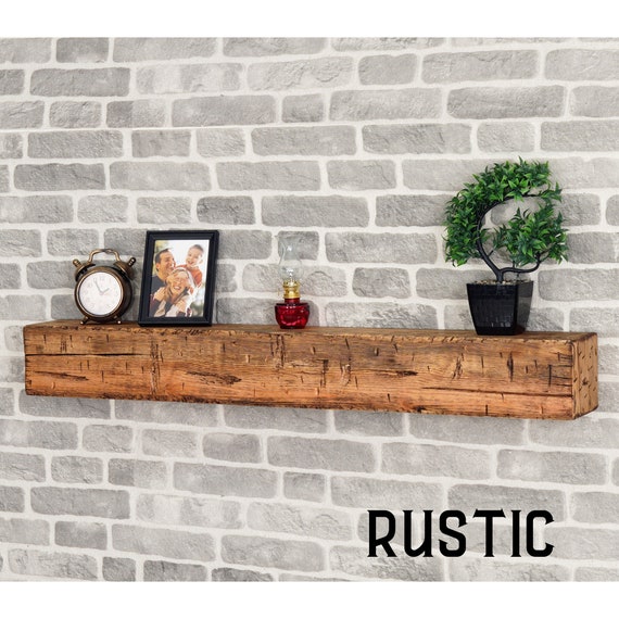 Hand Hewn Rustic Wood Fireplace Mantel, Farmhouse Barn Beam Mantle, Distressed Matte Finish Mantle