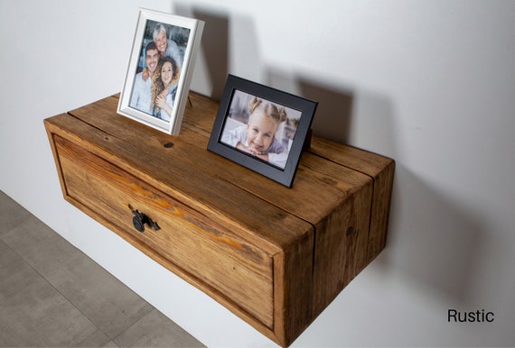 Rustic cheap floating nightstand