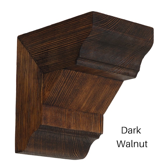 Fireplace Mantel Corbels Rustic Wooden Shelf Brackets, Sold in Pairs, Distressed Decorative Solid Wood Large Barn Wood Corbels, Set of 2