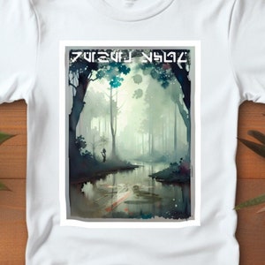 May include: A watercolor painting of a misty forest scene with a small stream running through it. The text "PURELY AESTHETIC" is at the top of the image.
