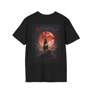 Ahsokas Samurai Legancy Tee - Roter Mond & Lichtschwert - Unisex Samurai Style Shirt